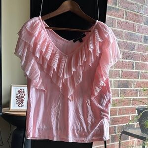 Marc New York Pink Ruffled Blouse